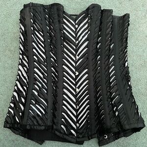 black and silver full bust corset
